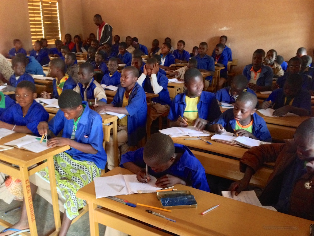 Student in class at Yelbouga school.