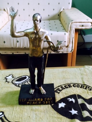 FBF Award for Peace statue, created by the artist group Tigoung Nonma in Ouagadougou