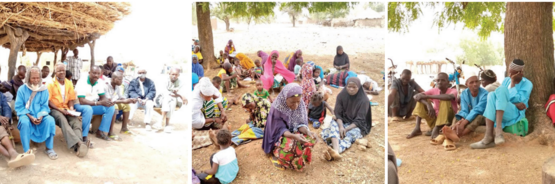 Photos of people at agricultural training