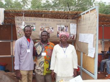 Educating farmers at a local exposition.