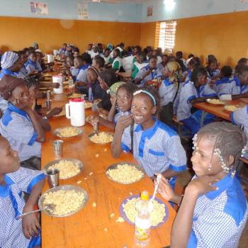 Students enjoying lunch at CMA.